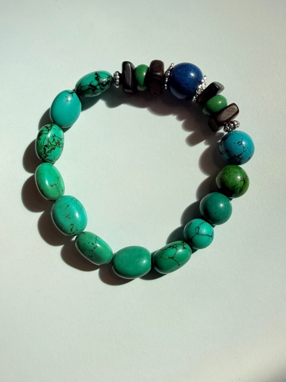 Enchanted Lake in the Old Woods Turquoise & Dala Gan Agarwood Bracelet
